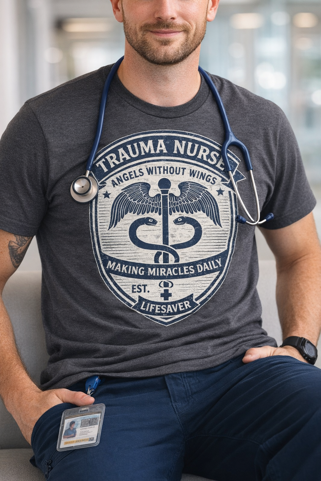 Angels Without Wings | ICU/Trauma Nurse Tee