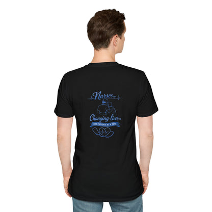 Nurse T-Shirt — "Nurses...Changing Lives One Patient at a Time" Comfort Tee