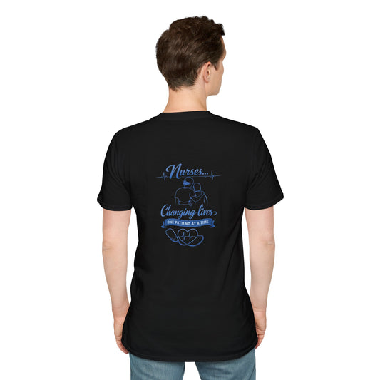 Nurse T-Shirt — "Nurses...Changing Lives One Patient at a Time" Comfort Tee