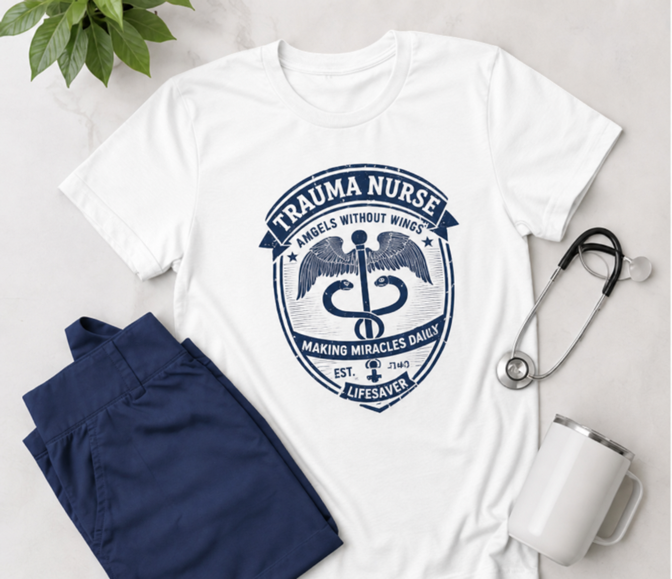 Trauma Nurse T-Shirt | Angels Without Wings ICU Nursing Tee